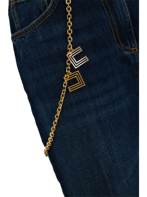 Jeans regular con catena logo gioiello Elisabetta Franchi | PJ14D56E2104